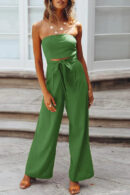 Carlyn - Combinaison bustier à jambe large et taille nouée