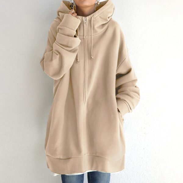 Pull à capuche d'hiver confortable en taille oversize - Cassandra – Image 2