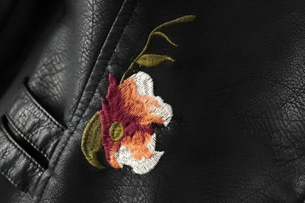 Idaira - Veste En Cuir Avec Broderie De Fleurs – Image 8
