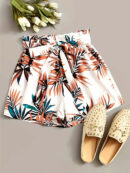 Carra - Short en coton taille haute avec bordure à volants