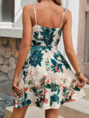 Alva - Robe à bretelles spaghetti et col en V à imprimé floral pour femme