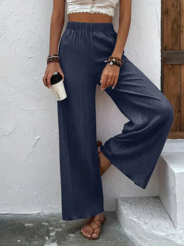 Karol - Pantalon taille haute à jambe large pleine taille