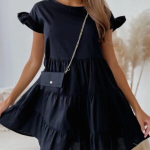Lizzie - Robe courte à volants avec manches à étages