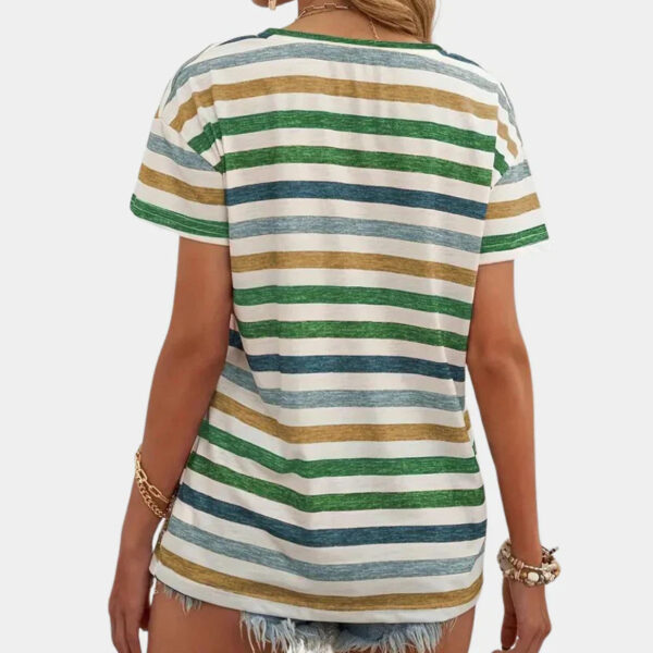 Charlotta - T-shirt décontracté à rayures pour femmes – Image 4
