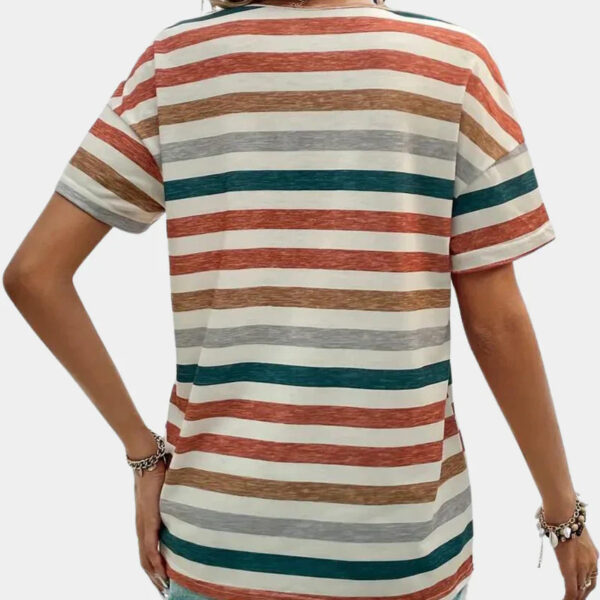 Charlotta - T-shirt décontracté à rayures pour femmes – Image 8