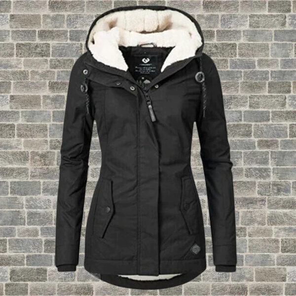 Manteau en coton plissé avec capuche - Camila – Image 2