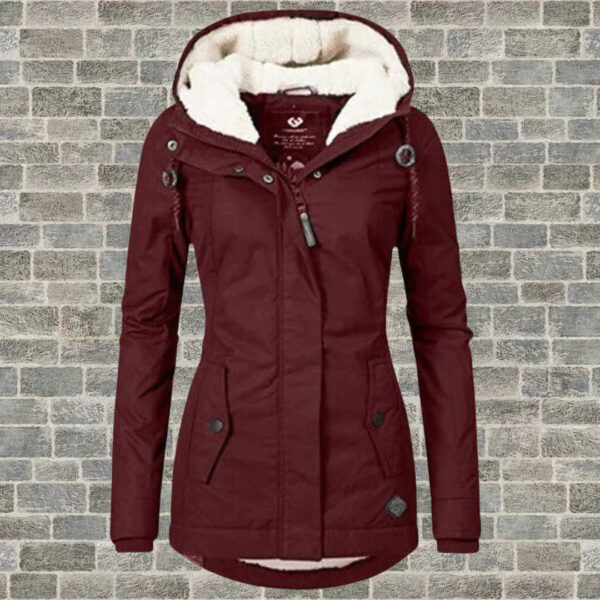 Manteau en coton plissé avec capuche - Camila – Image 5