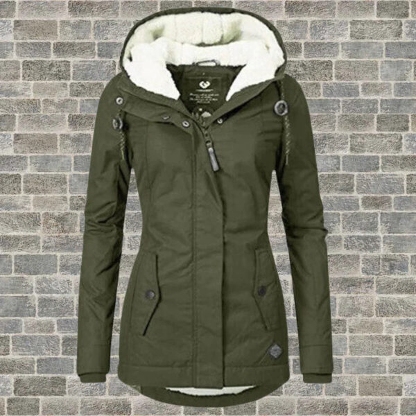 Manteau en coton plissé avec capuche - Camila – Image 4