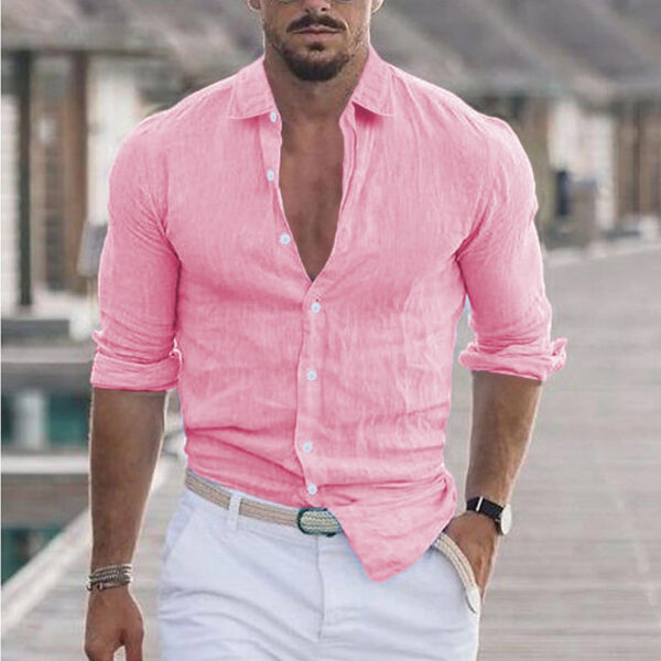 Dino - Chemise en Lin pour Homme avec Col Revers – Image 3