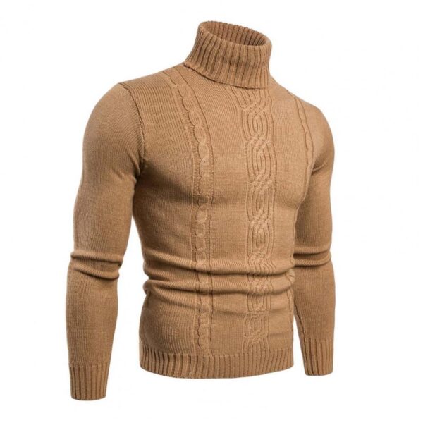 Pull à col roulé en tricot câblé de coton - Lucian – Image 2
