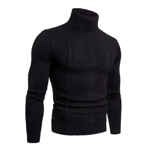 Pull à col roulé en tricot câblé de coton - Lucian – Image 4