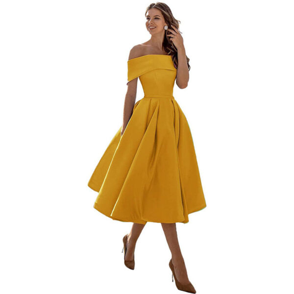 Adèle | Robe de soirée satinée sans bretelles – Image 17