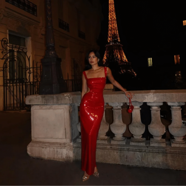 Marie | Robe maxi argentée tendance – Image 2