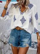 Amalia - Chemisier imprimé style rétro pour femmes