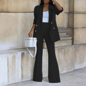 Kyla - Élégant ensemble blazer et pantalon à jambes larges