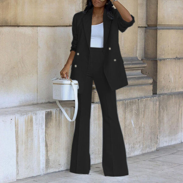Kyla - Élégant ensemble blazer et pantalon à jambes larges