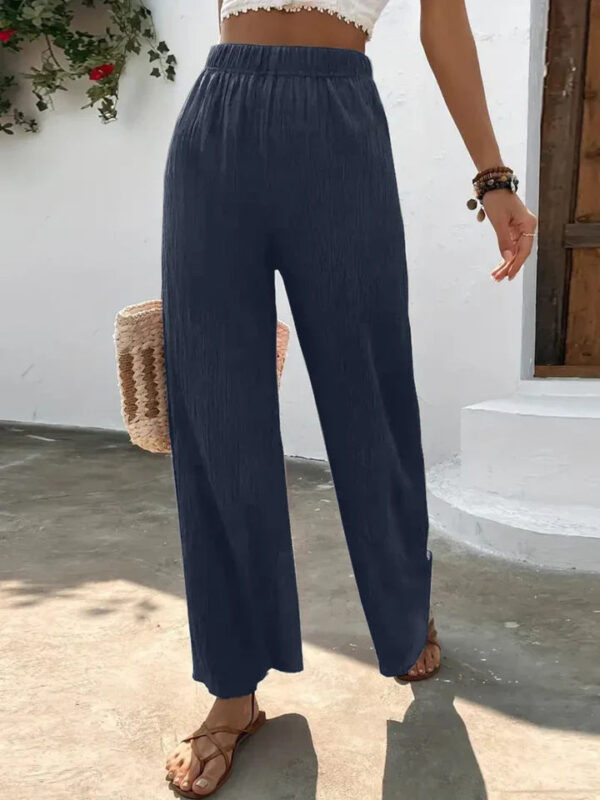Karol - Pantalon taille haute à jambe large pleine taille – Image 7