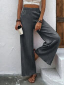 Karol - Pantalon taille haute à jambe large pleine taille
